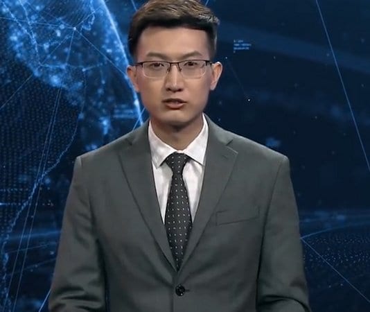 Дигитален телевизионен водещ на новините в Китай