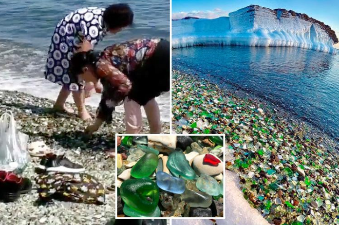 Китайски туристи унищожават Стъкления плаж край Владивосток