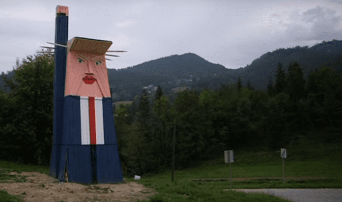Издигнаха статуя на Доналд Тръмп в Словения
